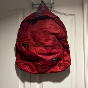 NWT Abercrombie Fitch nylon packable travel backpack 17”wx17”h in red colour